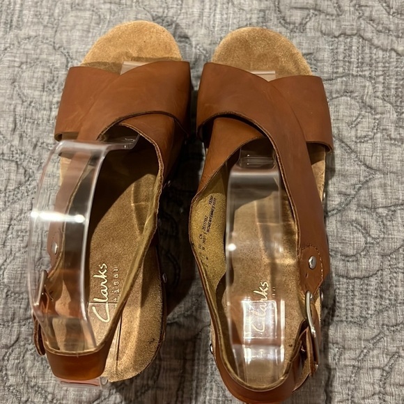 Clarks Womens Leather Boho Platforms With Studs Size 7.5 - Picture 5 of 13